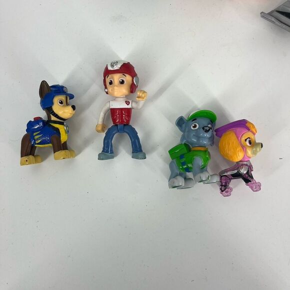 Paw Patrol Deluxe Vehicle Lot of 4 Chase Rocky Skye Ryder Action Figures Toy Set - Picture 15 of 15